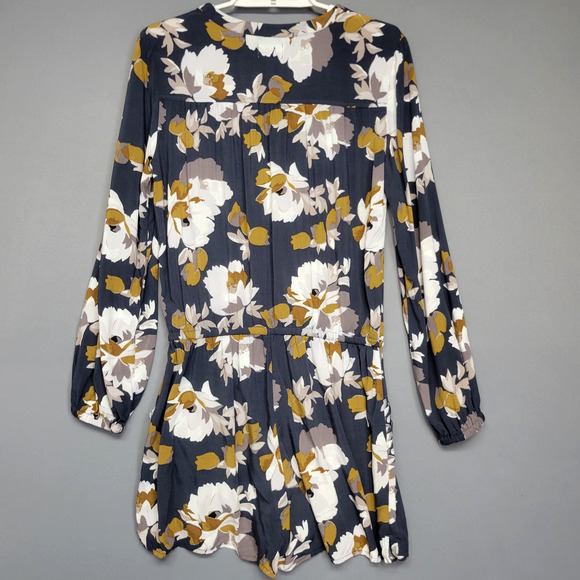 Old Navy Romper Shorts Womens Small Floral Long Sleeve Drawstring Waist Pockets - Picture 15 of 16